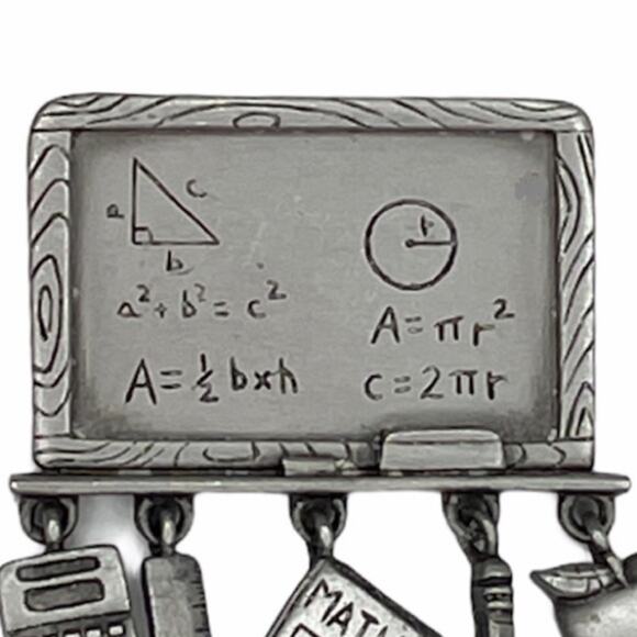 JJ Chalkboard and School Math Supplies Pin Vintage - Picture 3 of 5